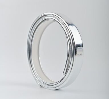 Waterproof Silver Brushed Metallic PVC Edge Banding - Flexible Decorative Trim for Kitchen & Wardrobe