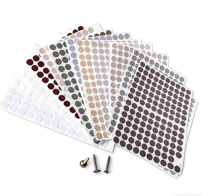 Self-Adhesive Multi-Diameter PVC Screw Hole Cover Caps for Waterproof Furniture Surface Repair
