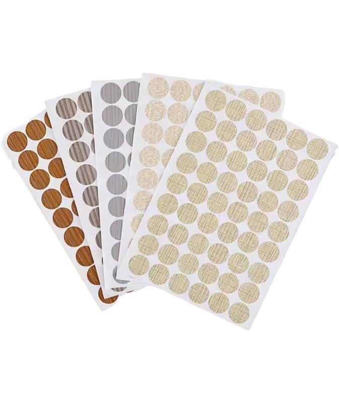 Customized Thickness Water Resistant Eco-Friendly PVC Screw Hole Cover Stickers for Furniture Surface Repair