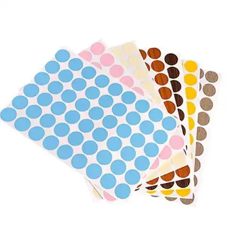 Adhesive Screw Hole Cover Stickers Wood Grain Furniture Stickers Waterproof Screw PVC Cover Caps for Wall Cabinet Desk Repairing