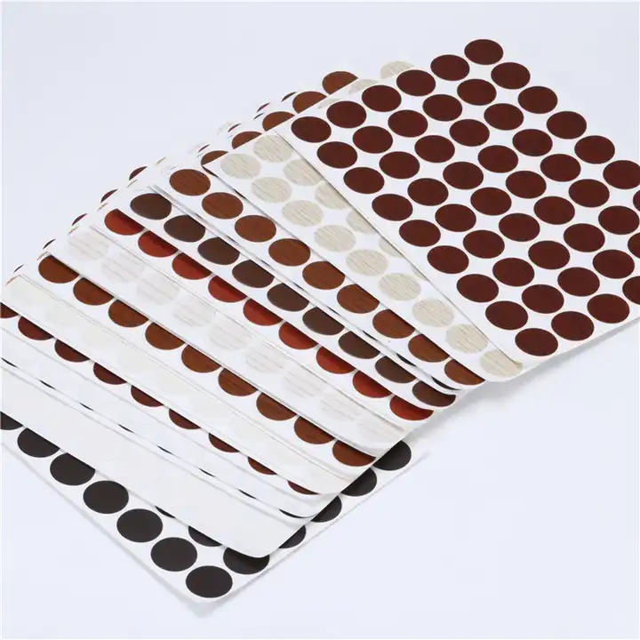 Self Adhesive Screw Hole Stickers Caps Waterproof Self Tapping Plastic Screw Cap Covers for Wood Screws Wall Cabin