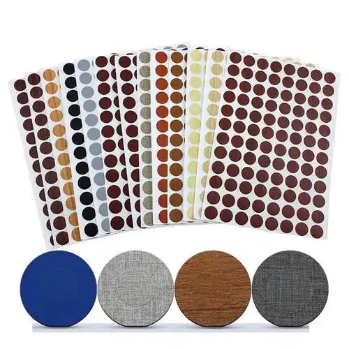 Self Adhesive Screw Hole Stickers Caps Waterproof Self Tapping Plastic Screw Cap Covers for Wood Screws Wall Cabin