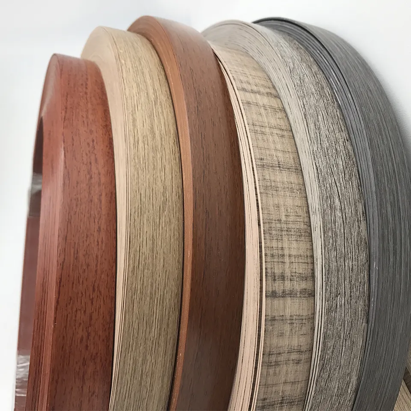 Flexible PVC Furniture Edge Band Various Texture Optional Anti Collision Waterproof Panel Sealing Edging Tape