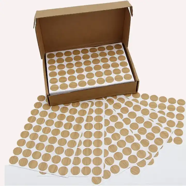 Wood Furniture Sticker for Screw Hole Cover Adhesive Plastic Pvc Screw Cover Caps for Furniture 21mm 12mm 15mm 30mm