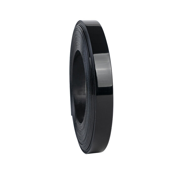 Bande de chant en PVC noir brillant personnalisée, imperméable et durable pour les chants de meubles et d'armoires, épaisseur de 0,4 mm à 3 mm