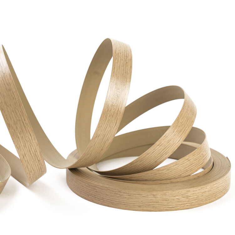 Bande de chant en PVC imitation grain de bois de chêne naturel pour meubles et armoires, finition de bord flexible