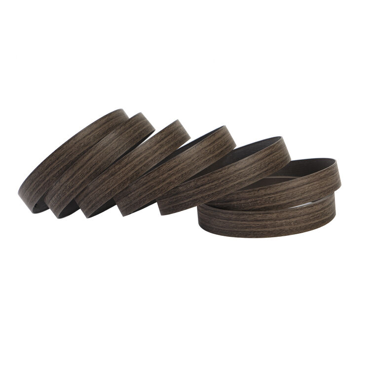 Ruban adhésif de bord en PVC à grains de bois de noyer foncé avec caractéristique éco-amicale étanche et épaisseur personnalisée 0,4 mm ~ 3 mm pour les meubles