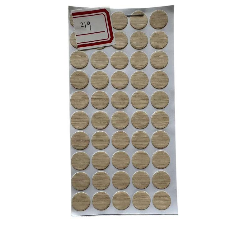 Customized Self-Adhesive Waterproof Eco Friendly PVC Screw Hole Cover Caps with Strong Backing and Seamless Wood Grain Matching