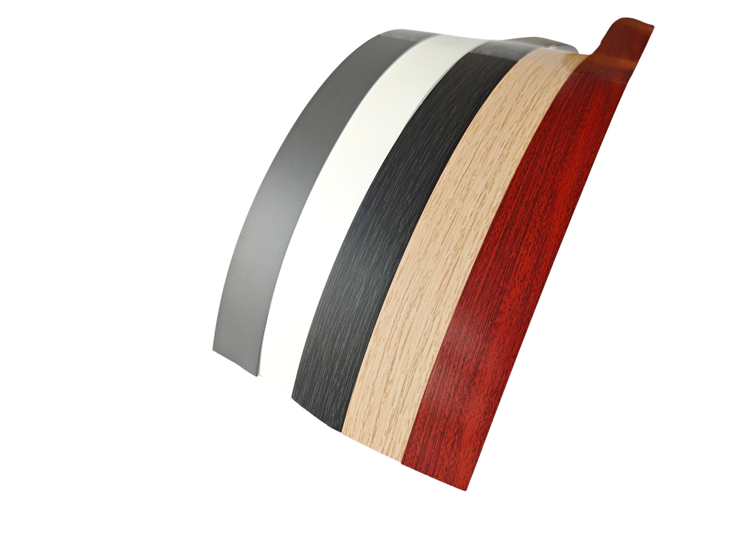 Wood Grain and Solid Color PVC Edge Banding Tape with Custom Width 12mm~620mm for Furniture Cabinet Finishing
