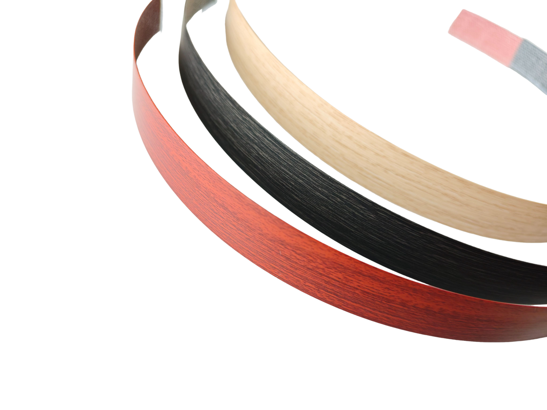 Wood Grain and Solid Color PVC Edge Banding Tape with Custom Width 12mm~620mm for Furniture Cabinet Finishing