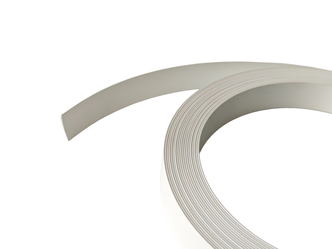 Warm White Matte Waterproof Eco Friendly PVC Edge Banding Tape with Custom Width 12mm~620mm for Cabinet Furniture