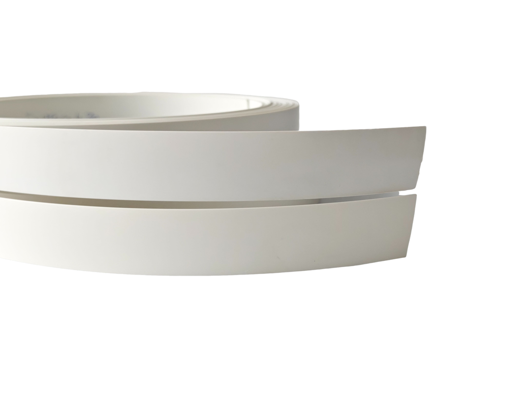 Warm White Matte Waterproof Eco Friendly PVC Edge Banding Tape with Custom Width 12mm~620mm for Cabinet Furniture