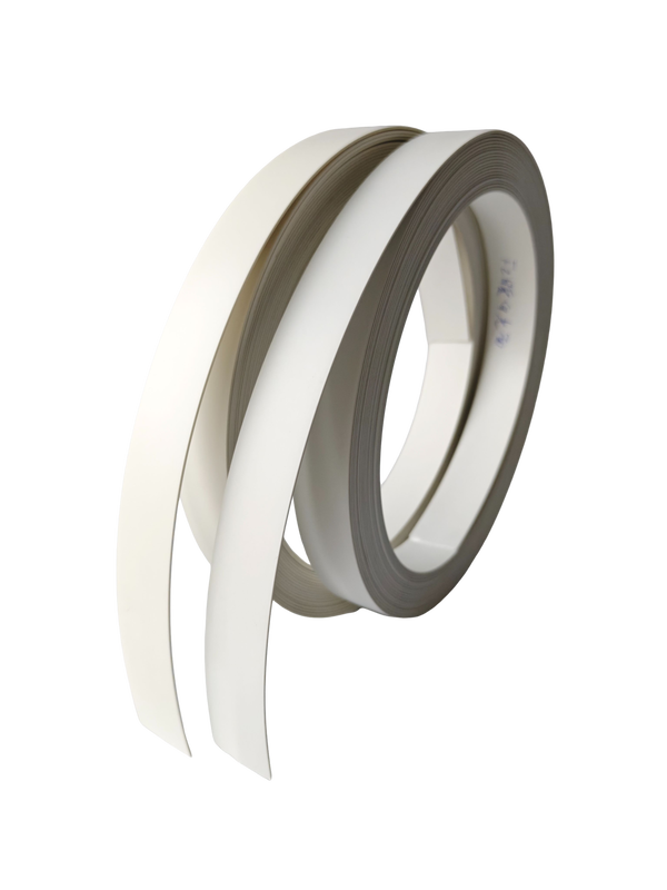 Warm White Matte Waterproof Eco Friendly PVC Edge Banding Tape with Custom Width 12mm~620mm for Cabinet Furniture
